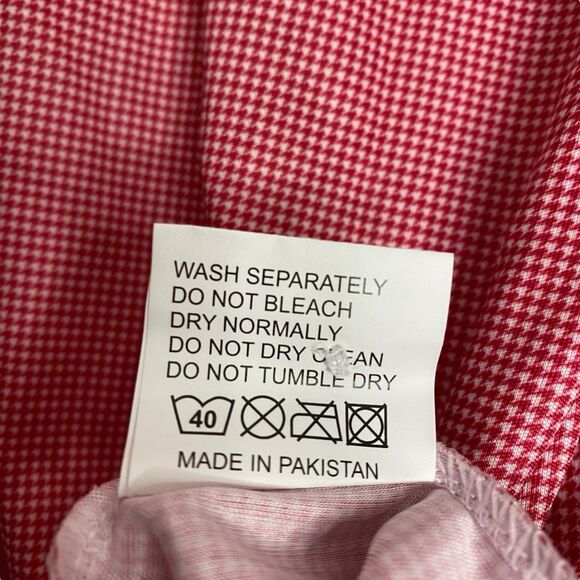 Collars & Co Polo Shirt Mens 2XL Red Houndstooth Dress Collar Golf Preppy NEW - Picture 7 of 8